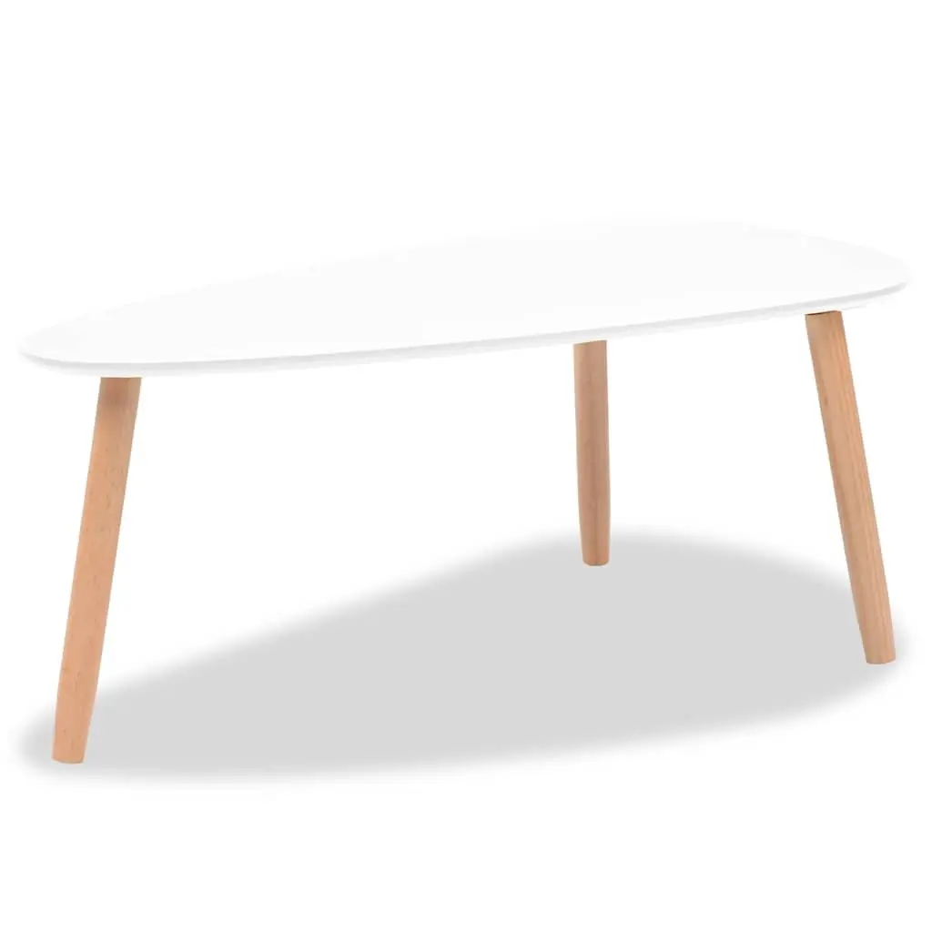 Coffee Table Set 2 Pieces Scandinavian Style Living Room White Pinewood MDF