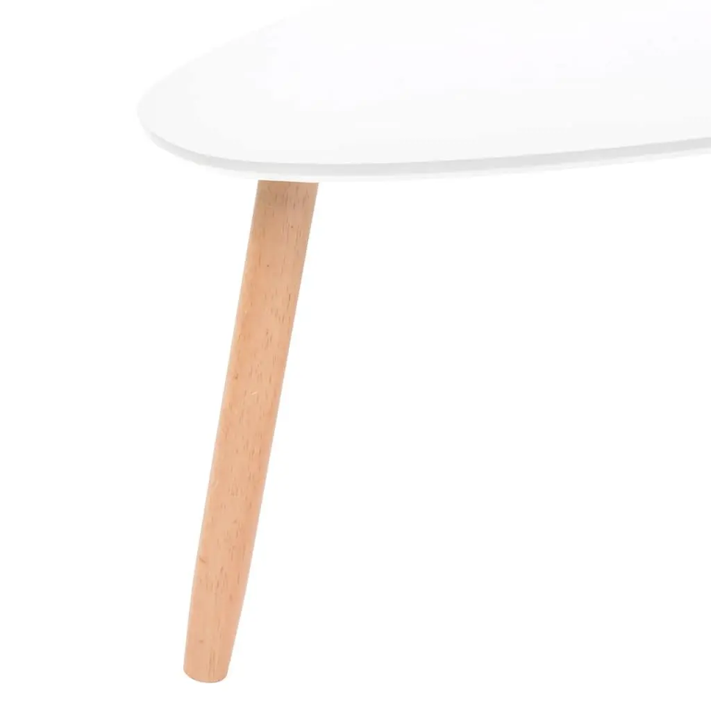 Coffee Table Set 2 Pieces Scandinavian Style Living Room White Pinewood MDF