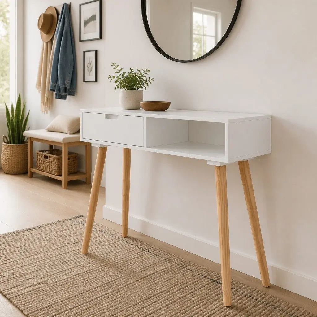 Console Table Made with Solid Pinewood