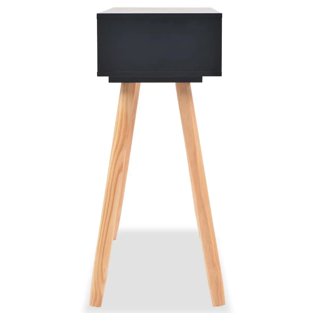 Console Table Black Solid Pinewood Accent End Table 80 x 30 x 72 cm