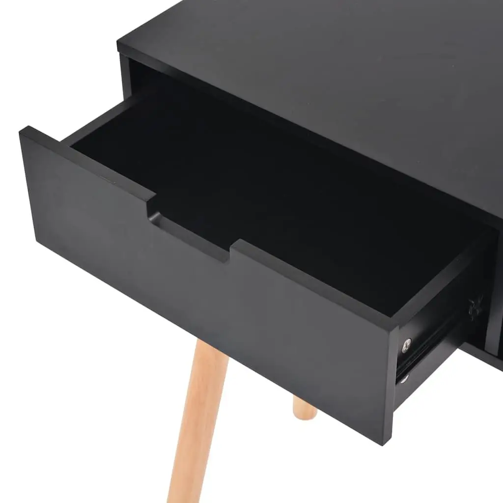 Console Table Black Solid Pinewood Accent End Table 80 x 30 x 72 cm