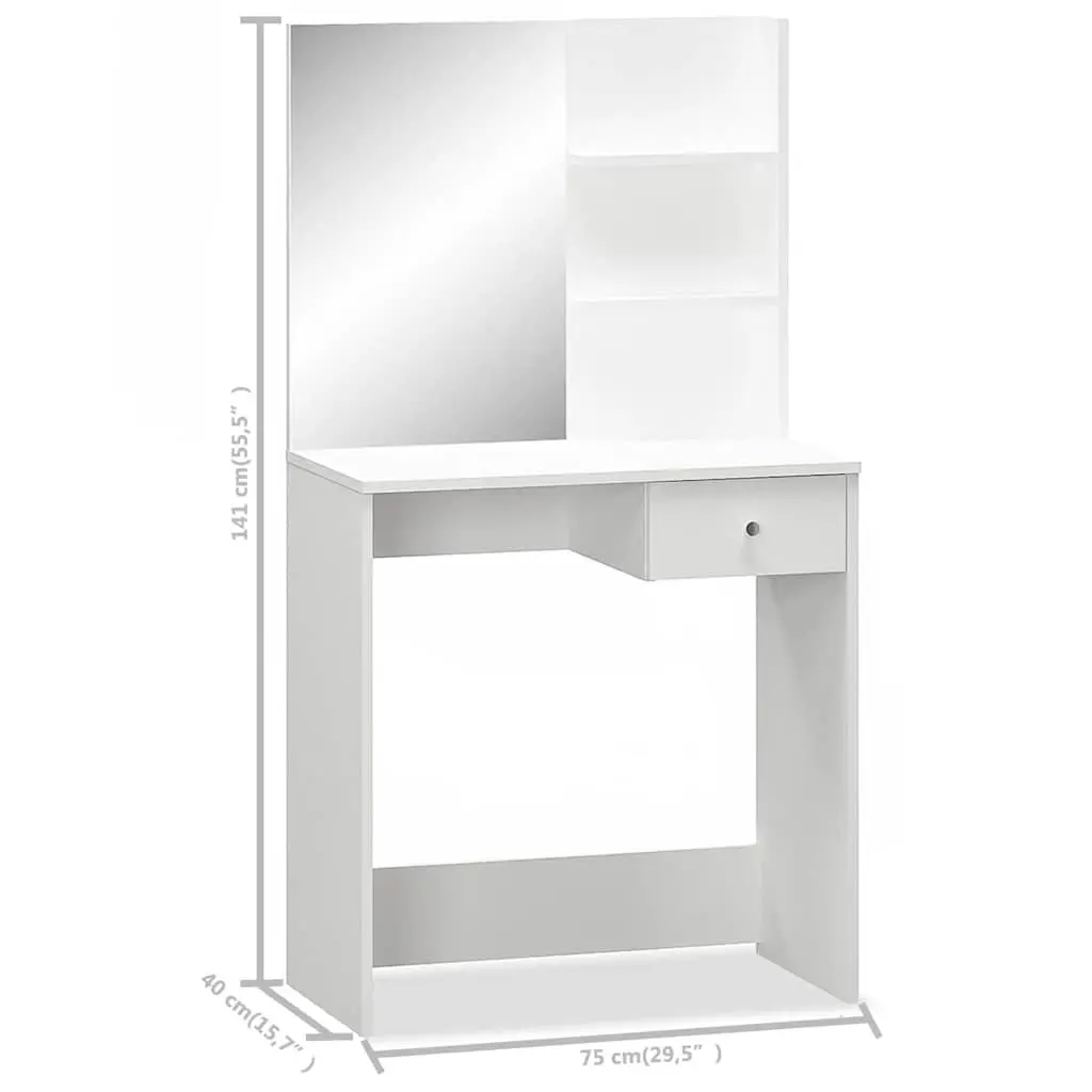 Dressing Table Bedroom Vanity Makeup Storage White Modern Design Furniture Unit