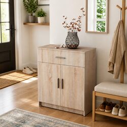 Warm Brown Sideboard with 1 Drawer and 2 Doors for Easy Organization