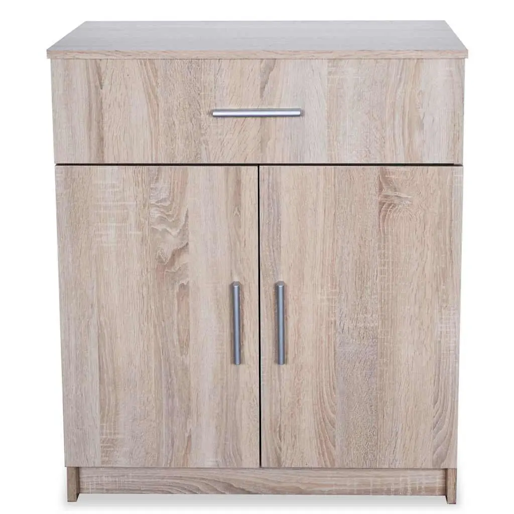 Sideboard Storage Cabinet Engineered Wood 1 Drawer 2 Door Brown Buffet Cupboard
