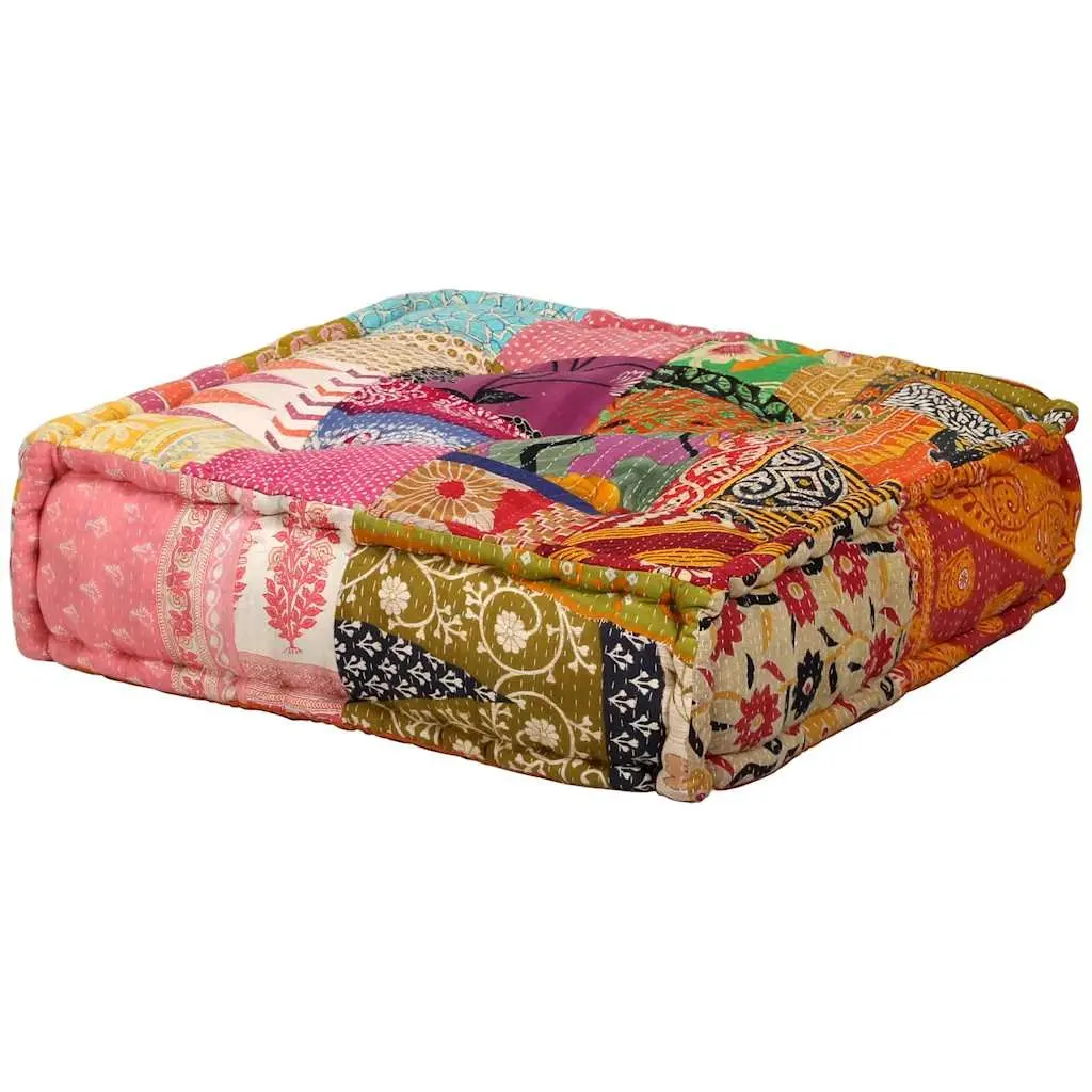 Modular Pouffe Convertible Sofa Bed 2 Seater Patchwork Multicolour