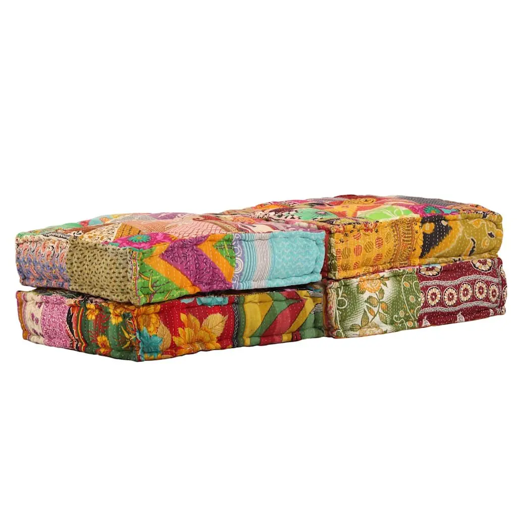 Modular Pouffe Convertible Sofa Bed 2 Seater Patchwork Multicolour