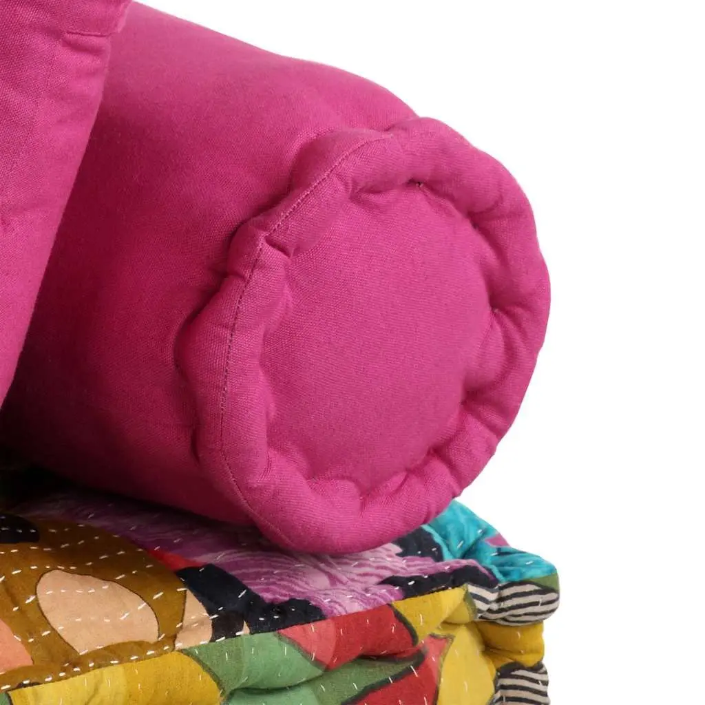 Modular Pouffe Convertible Sofa Bed 2 Seater Patchwork Multicolour