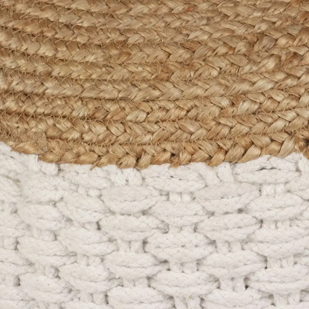 Woven Pouffe Footstool Ottoman Relaxation 50x35cm White