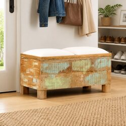Cozy Storage Bench Crafted from Solid Reclaimed Wood