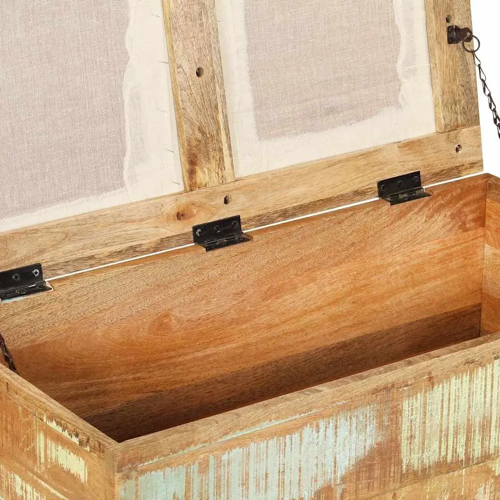 Storage Bench Solid Reclaimed Wood Retro Seating Entryway Furniture Brown