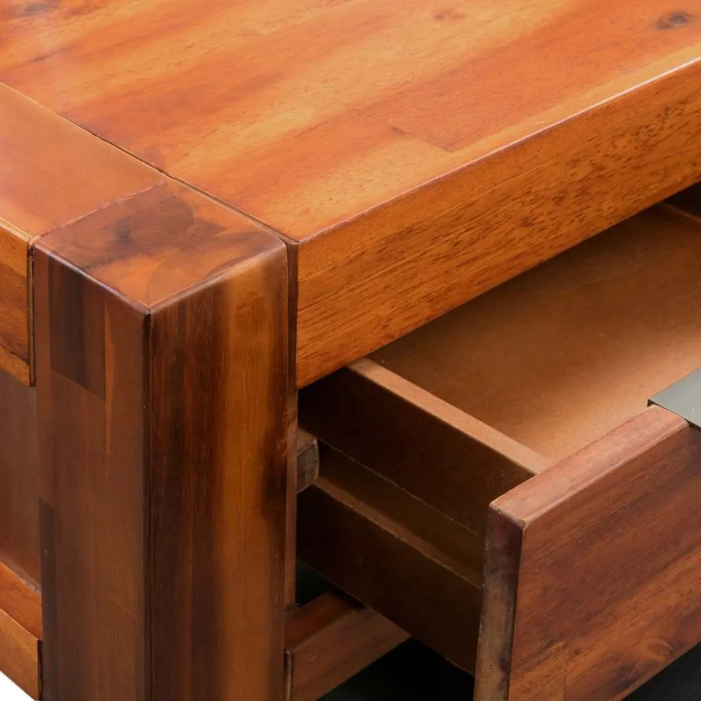 Acacia Wood Dressing Table and Stool Set