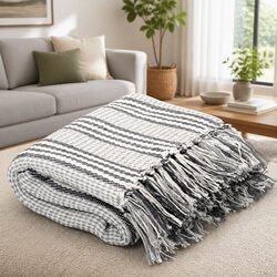 Practical and Cozy Cotton Throw Blanket for All Rooms