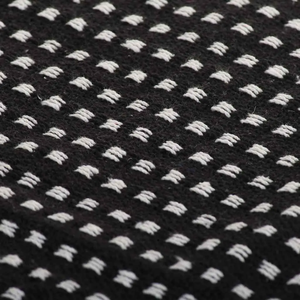Cotton Throw Blanket Plaid 220x250 cm Black