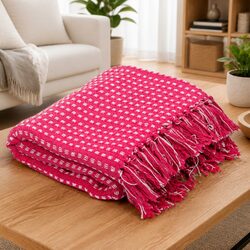 Cozy Cotton Throw Blanket 125x150 cm with Tassels