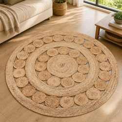 Warm and Practical Braided Jute Area Rug 150cm