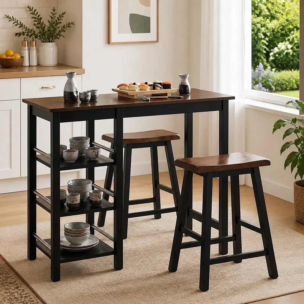 Black 3-Piece Bar Set