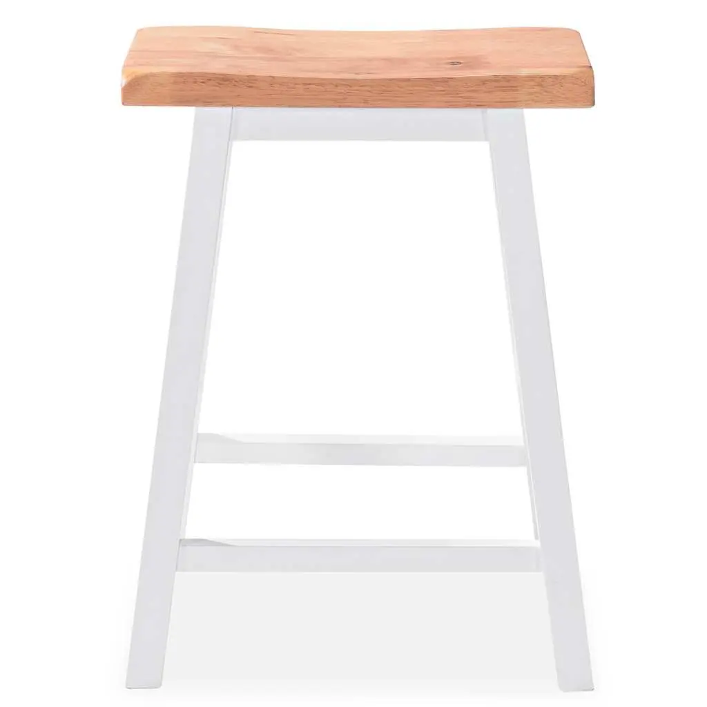 Bar Set 3 Pieces Table Stools White Kitchen Dining Room Furniture with Storage