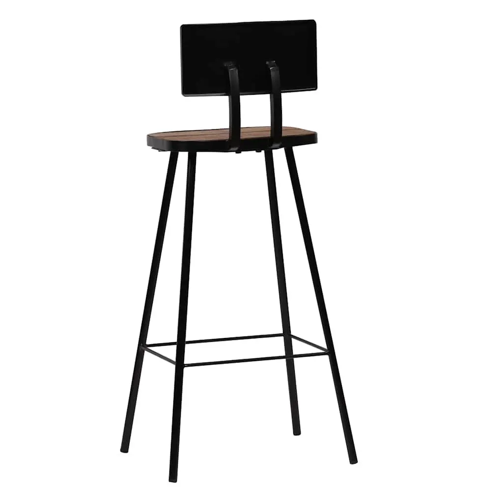 Bar Stools 4 pcs Solid Reclaimed Wood Industrial Brown