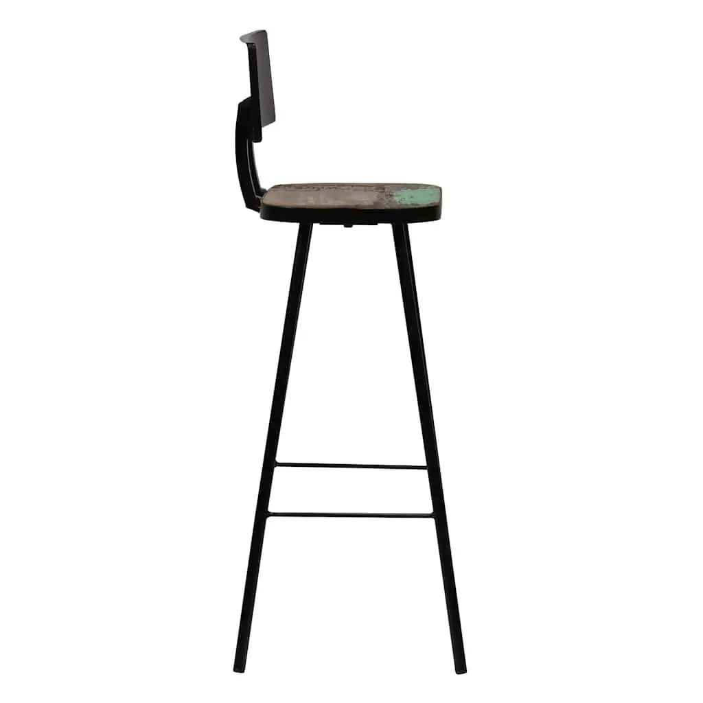 Bar Stools Industrial Kitchen Counter Chairs Reclaimed Wood Brown 2 Piece