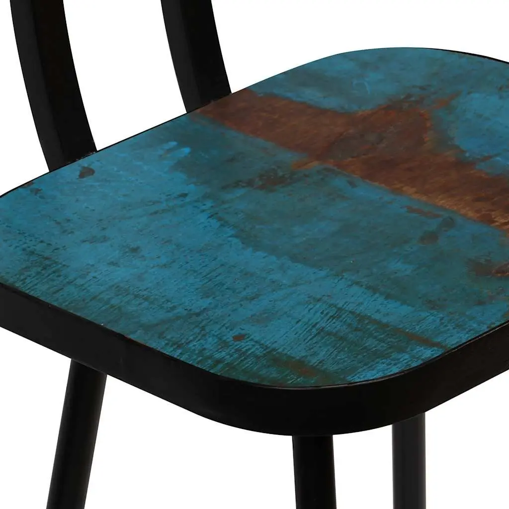 Bar Stools Industrial Kitchen Counter Chairs Reclaimed Wood Brown 2 Piece