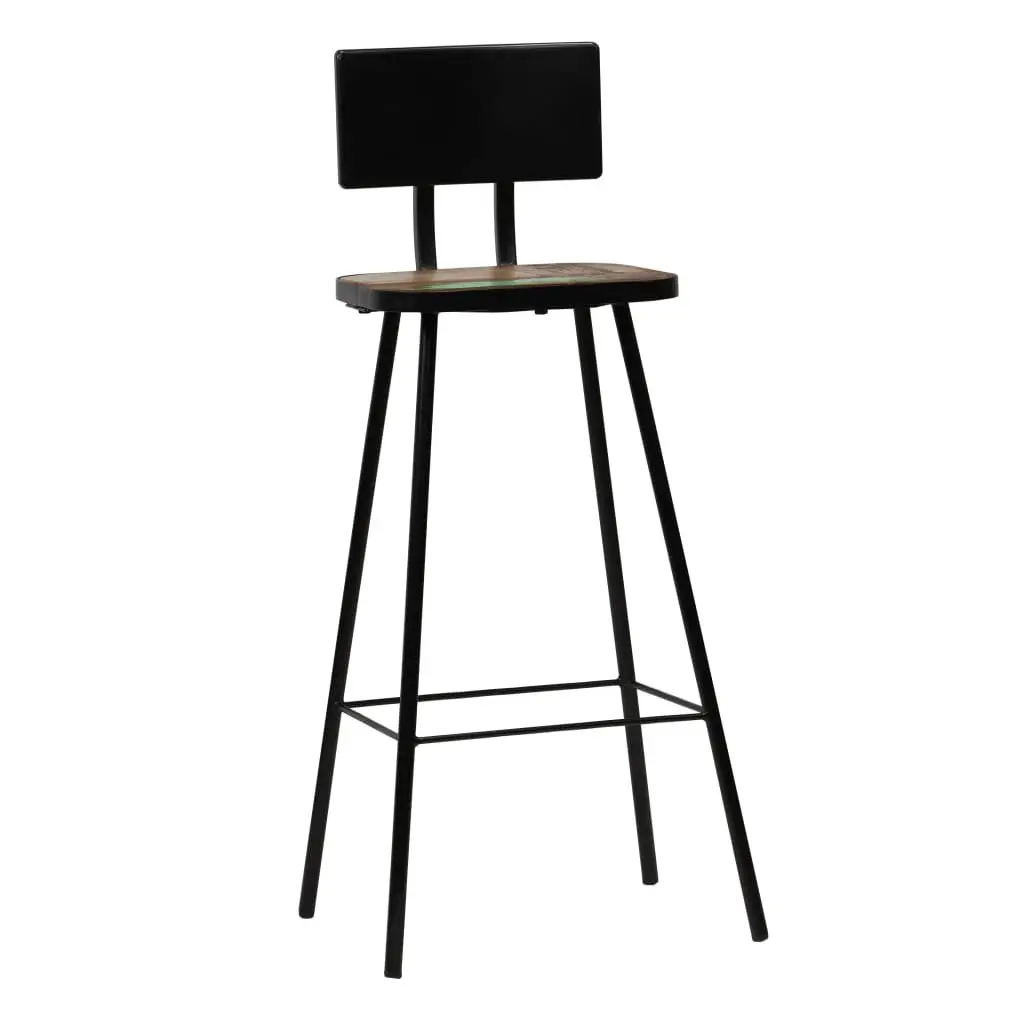 Bar Stools Antique Industrial Style Reclaimed Wood 4 Piece Brown