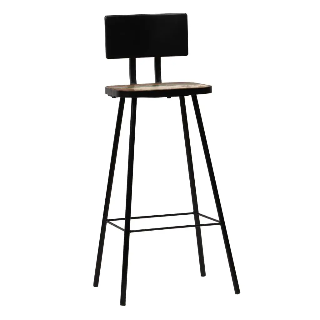 Bar Stools Antique Industrial Style Reclaimed Wood 4 Piece Brown