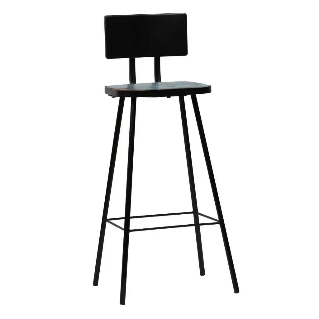 Bar Stools Antique Industrial Style Reclaimed Wood 4 Piece Brown