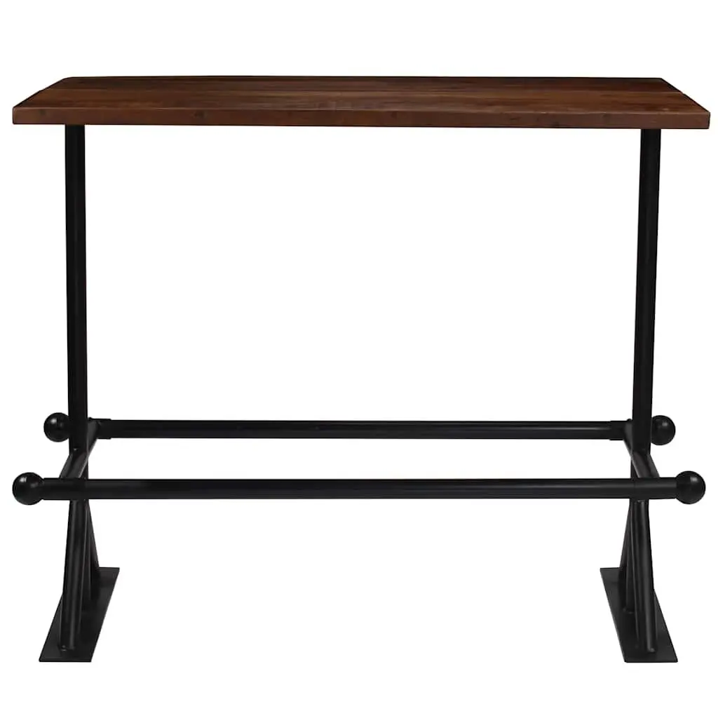 Bar Set 7 Piece Industrial Retro Style Brown Solid Reclaimed Wood Table Chairs