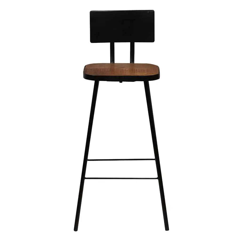 Bar Set 7 Piece Industrial Retro Style Brown Solid Reclaimed Wood Table Chairs
