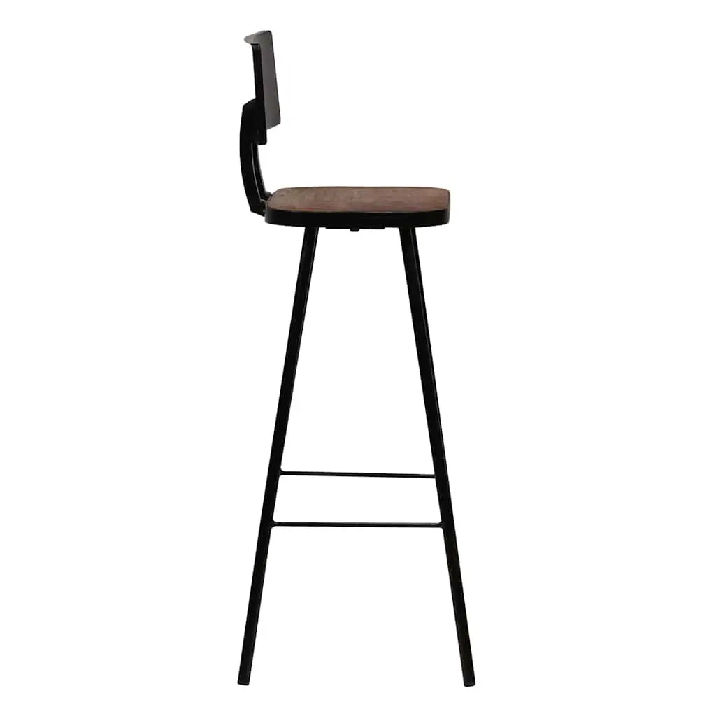 Bar Set 7 Piece Industrial Retro Style Brown Solid Reclaimed Wood Table Chairs