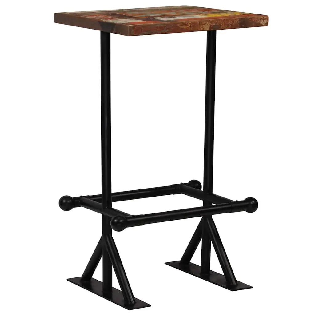 Bar Set 3 Piece Reclaimed Wood Table Chairs Industrial Retro Multicolour