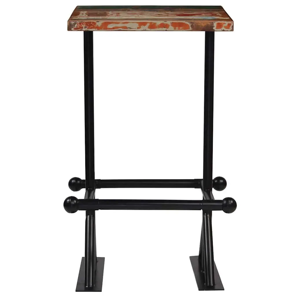 Bar Set 3 Piece Reclaimed Wood Table Chairs Industrial Retro Multicolour