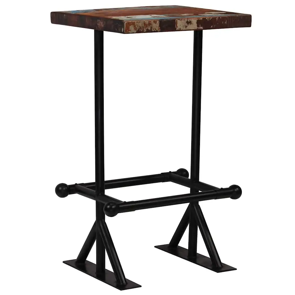 Bar Set 3 Piece Reclaimed Wood Table Chairs Industrial Retro Multicolour