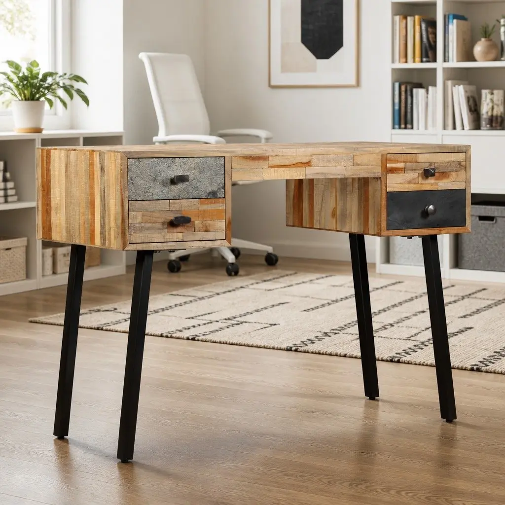 Writing Desk 110x50x76 cm Solid Reclaimed Teak Home Office Study Table