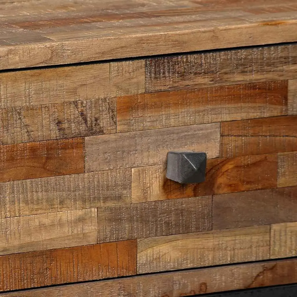 Side Cabinet Storage 70W x 30D x 76H cm Vintage Style 6 Drawers Solid Reclaimed Teak Brown