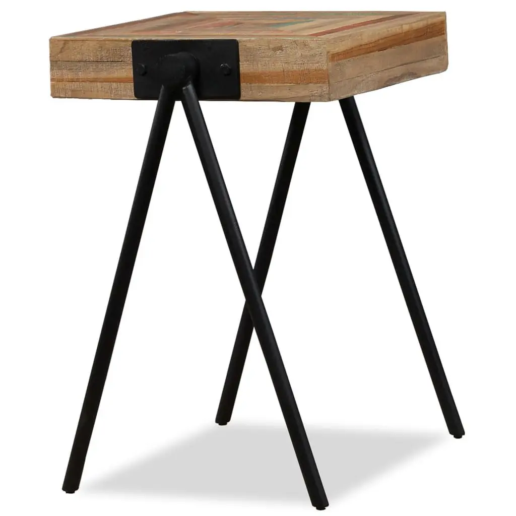 End Table Reclaimed Solid Wood Industrial Steel Legs Living Room Multicolour