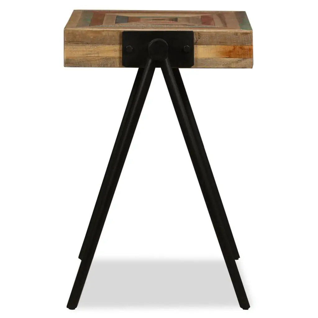 End Table Reclaimed Solid Wood Industrial Steel Legs Living Room Multicolour