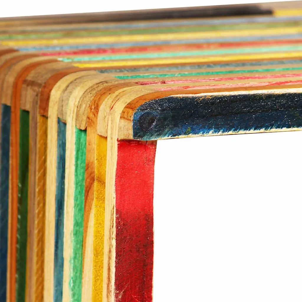 Wall Shelf Set 3 pcs Multicolour Reclaimed Teak Storage Display Shelves