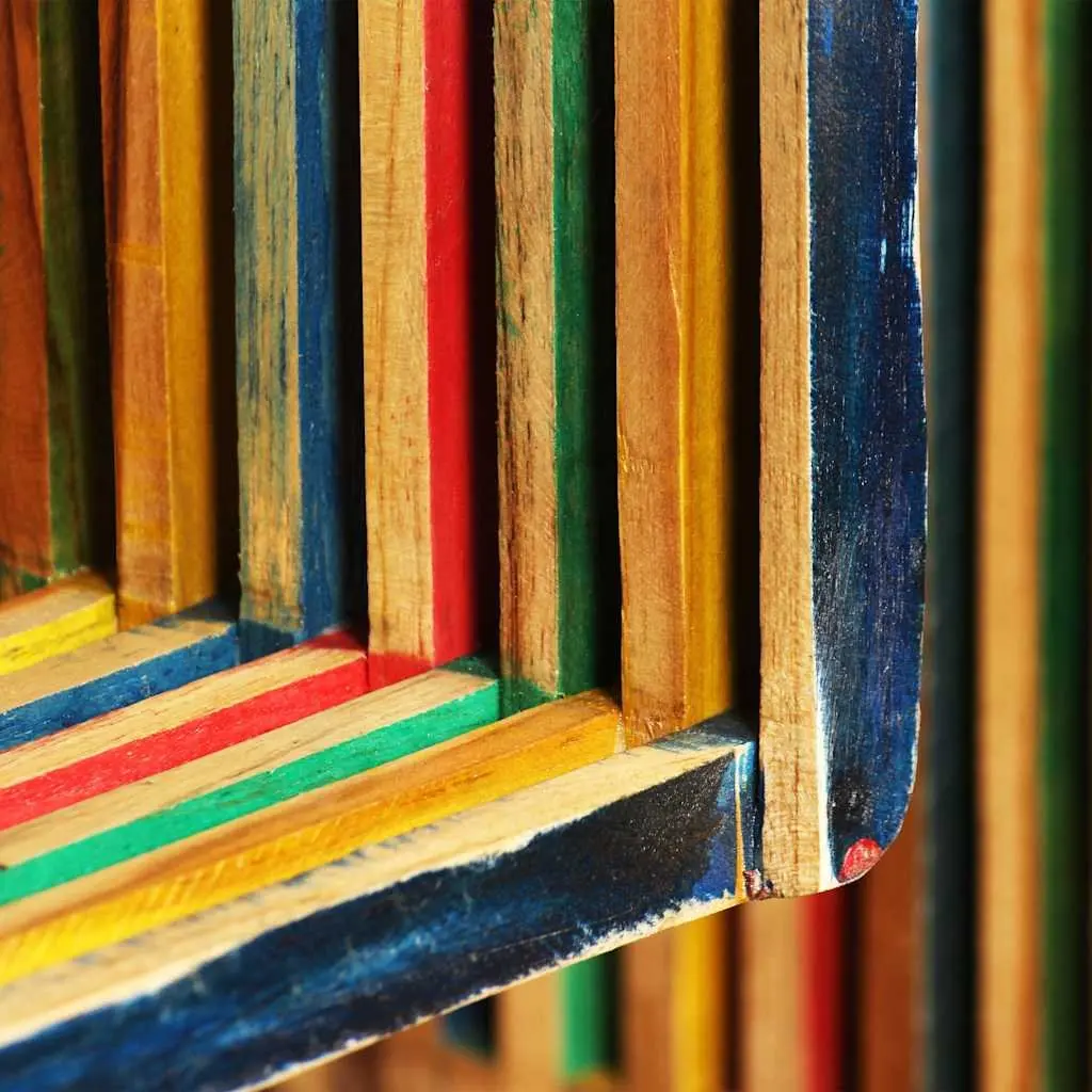 Wall Shelf Set 3 pcs Multicolour Reclaimed Teak Storage Display Shelves