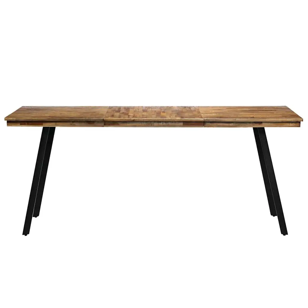 Dining Table Reclaimed Teak Steel Industrial 180x90x76cm Brown