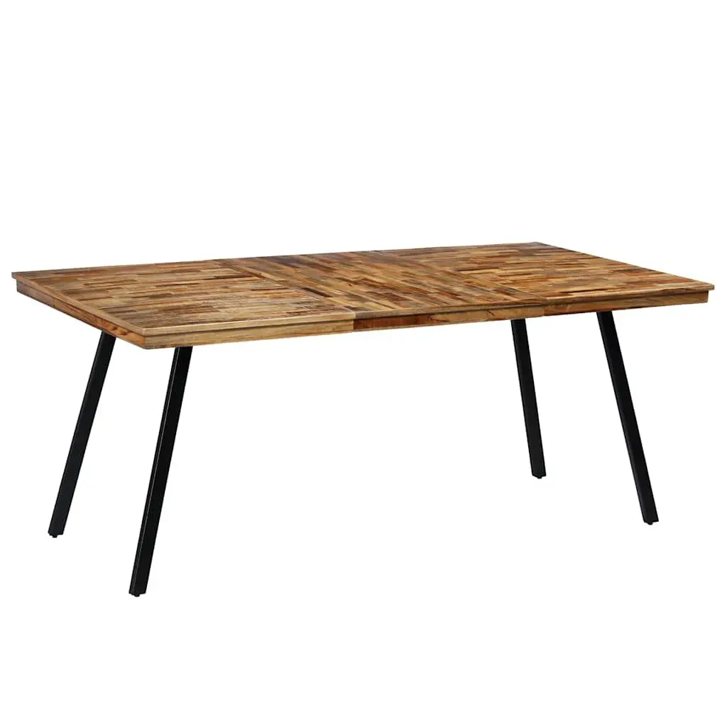 Dining Table Reclaimed Teak Steel Industrial 180x90x76cm Brown