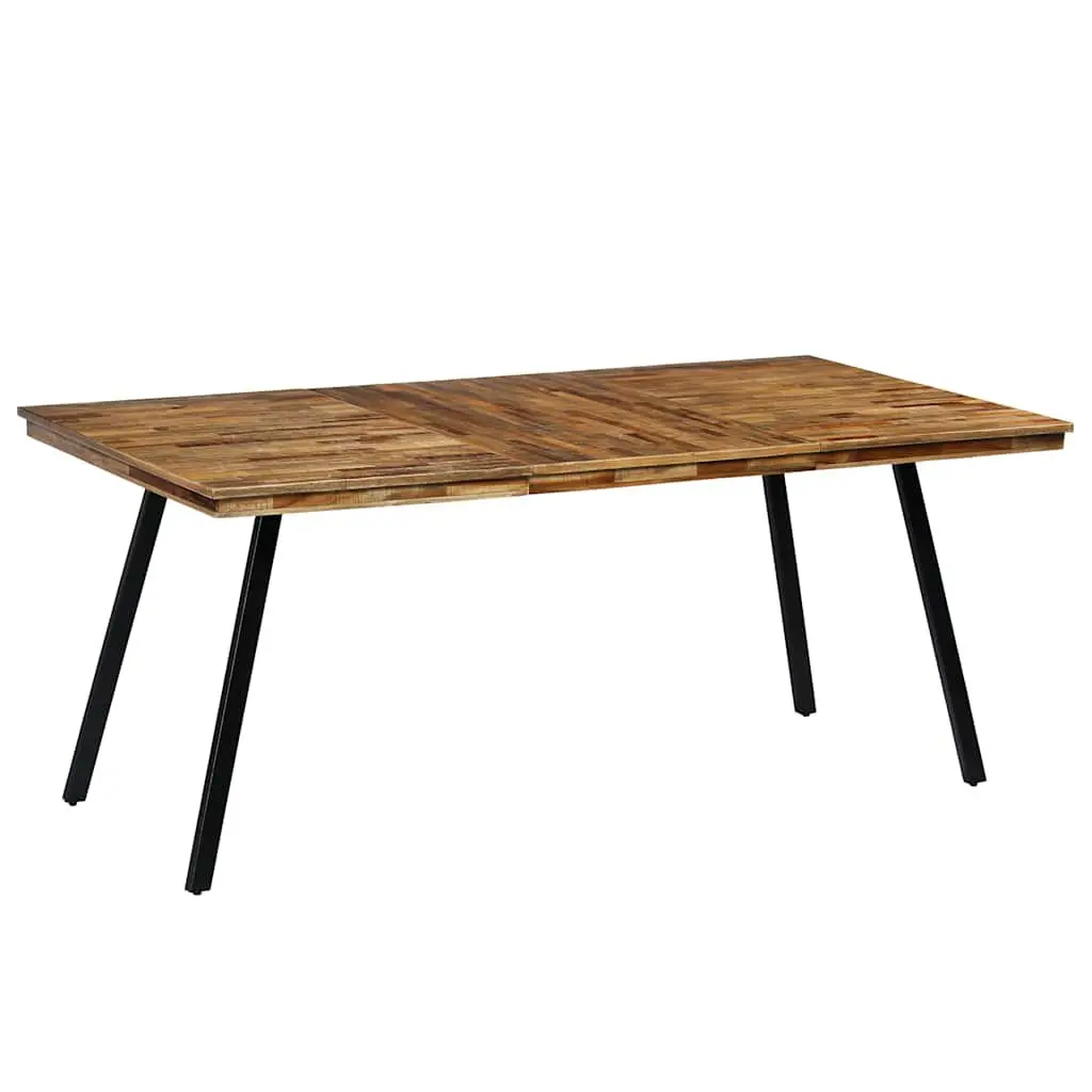 Dining Table Reclaimed Teak Steel Industrial 180x90x76cm Brown