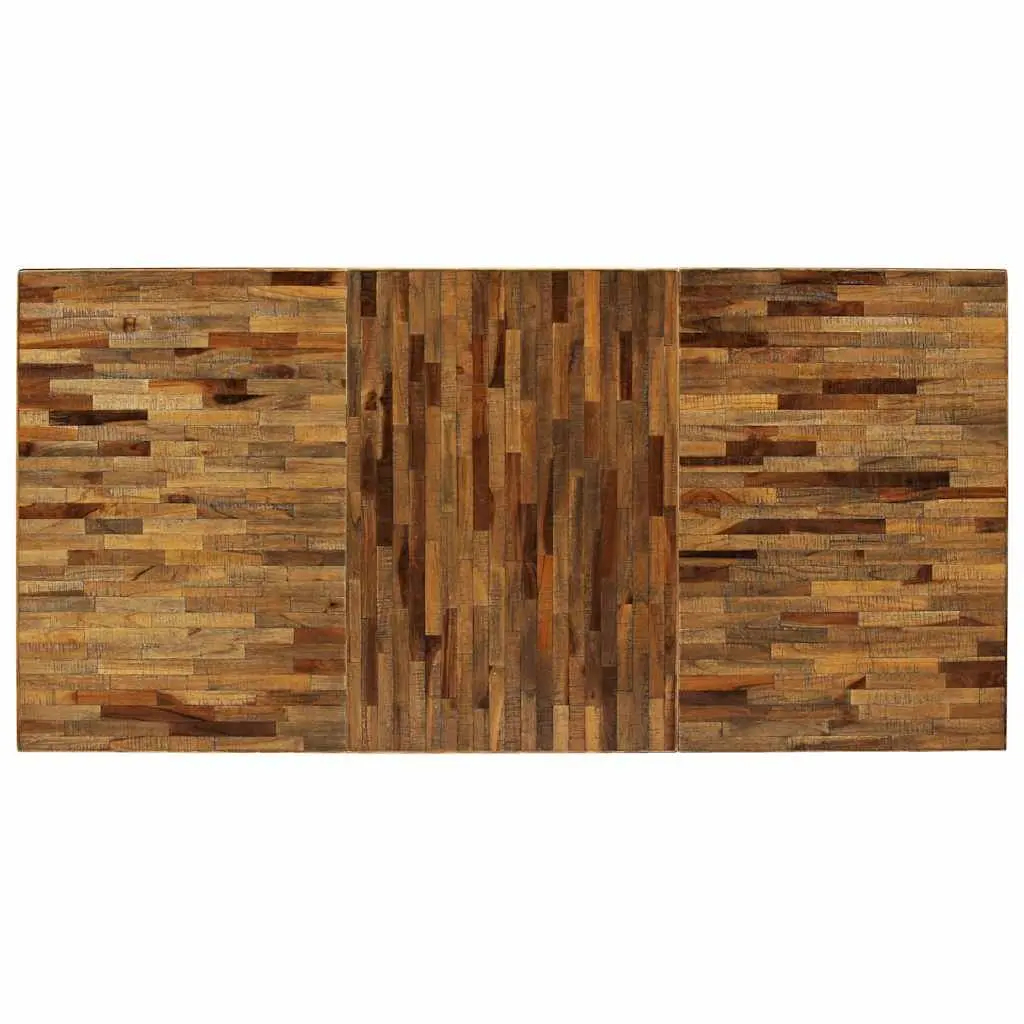 Dining Table Reclaimed Teak Steel Industrial 180x90x76cm Brown