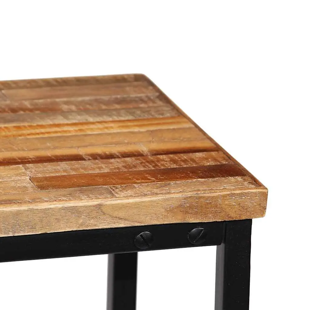 Solid Teak Console Table with Steel Support