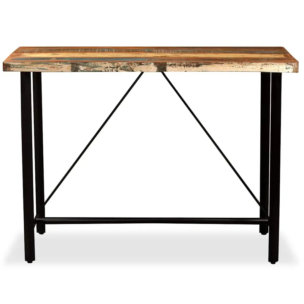 Bar Table 120x60x107 cm Solid Reclaimed Wood Industrial Dining Kitchen Furniture