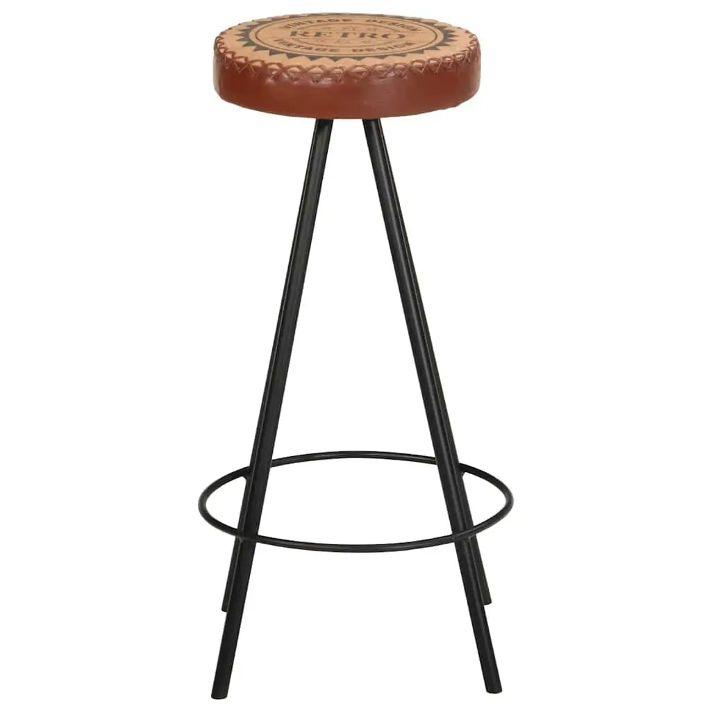 Bar Stools Set of 4 Industrial Style Leather Canvas Upholstered Dining