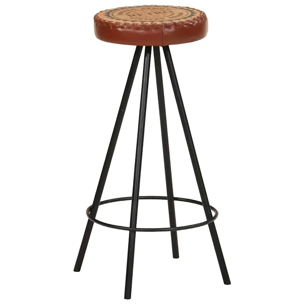 Bar Stools Set of 4 Industrial Style Leather Canvas Upholstered Dining
