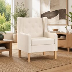 Reliable White Armchair for Practical Living Space Needs