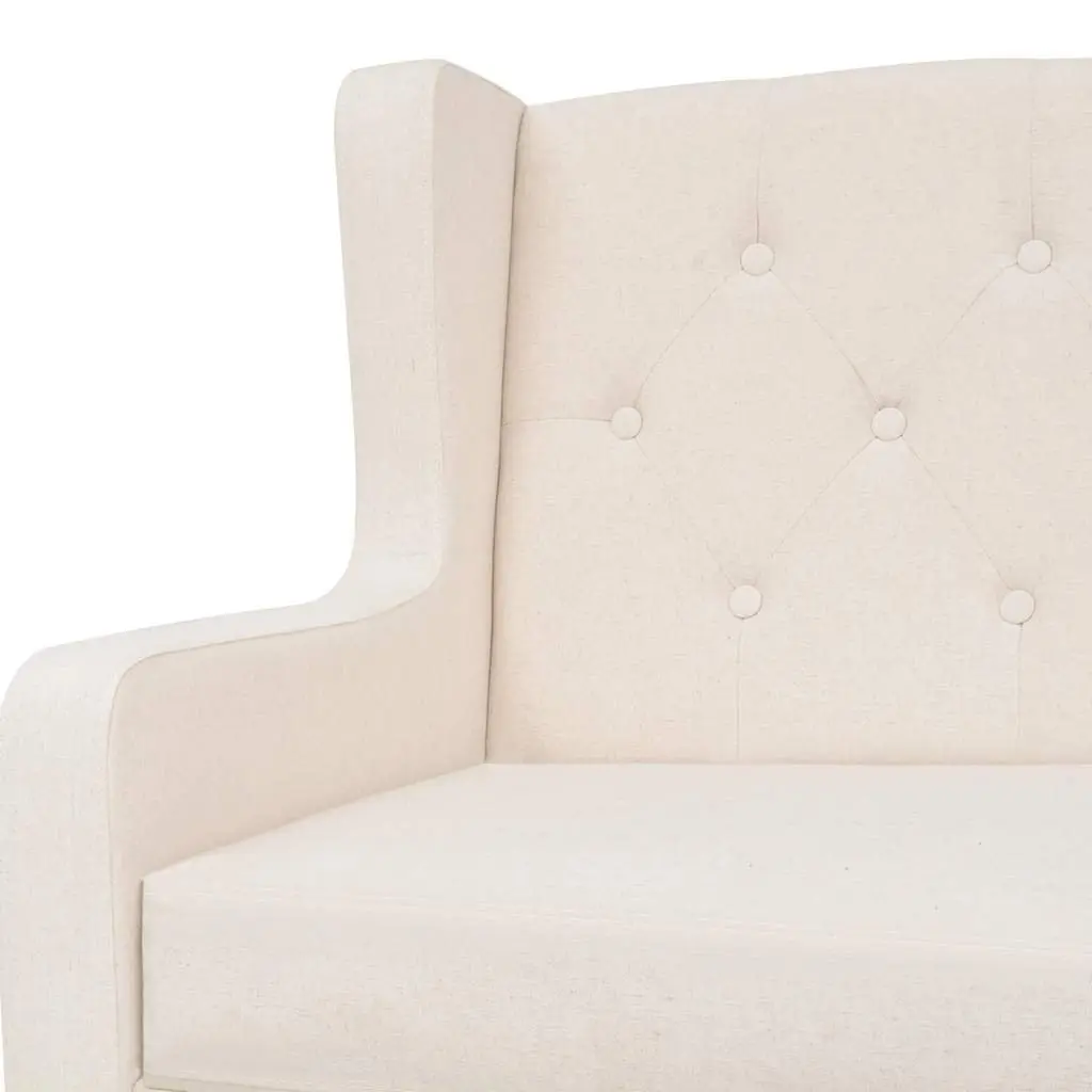 3-Seater Sofa White Fabric Living Room Couch Lounge Settee Home Furniture