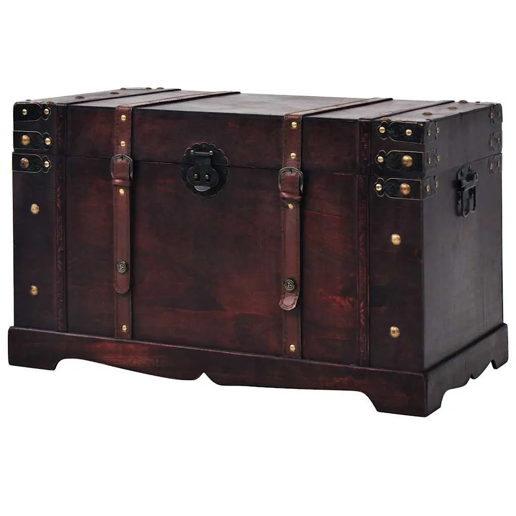 Wooden Storage Chest Antique Style Organizing Brown 66 x 38 x 40 cm